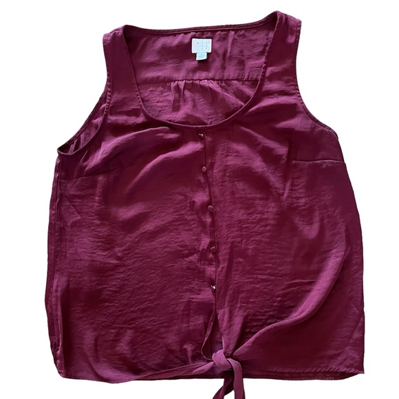 a.n.d. e a w y burgundy top, medium - Picture 1 of 4